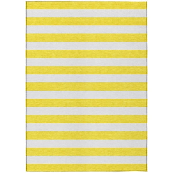Chantille ACN528 Yellow 9 ft. x 12 ft. Machine Washable Indoor/Outdoor Geometric Area Rug