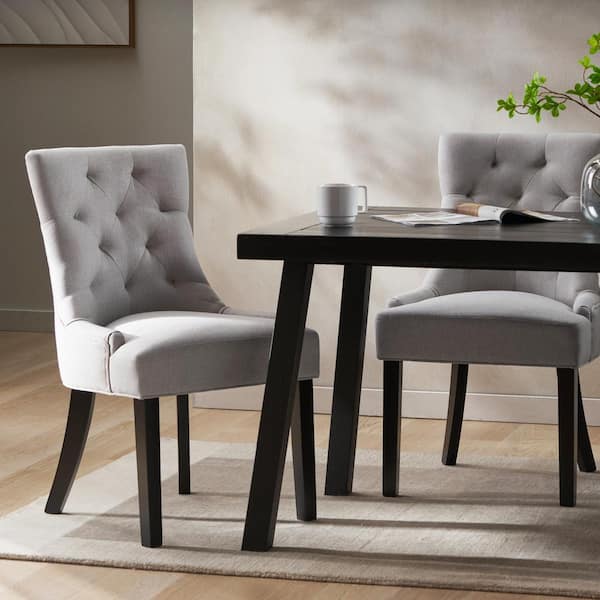 Hayden Light Grey Upholstered Dining Chairs (Set of 2)