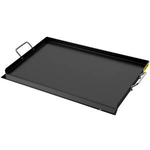 Carbon Steel Griddle 16 in. x 24 in. Griddle Flat Top Plate with Handles Rectangular Flat Top Grill with Drain Hole