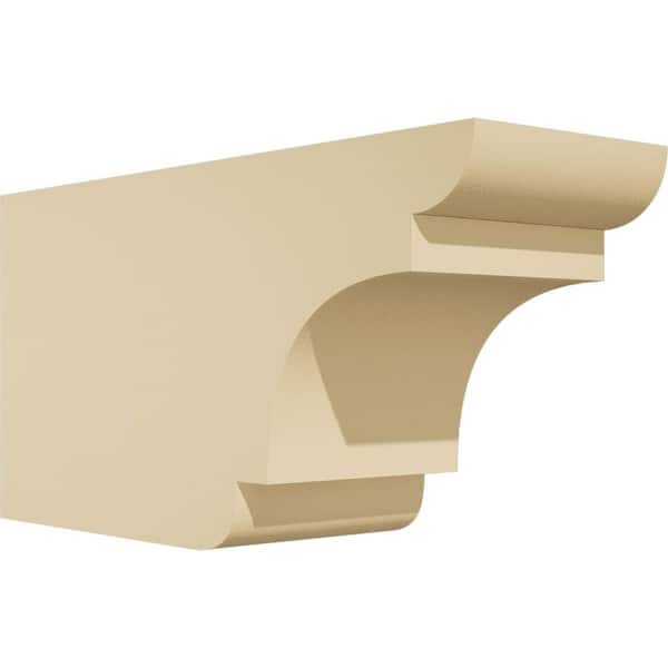 Ekena Millwork 4 in. W x 6 in. H x 12 in. L Standard New Brighton Signature Urethane Outlooker Rafter Tail, Primed Tan