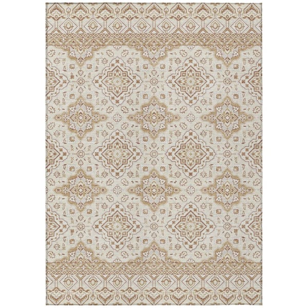 Chantille Machine Washable Indoor/Outdoor Abstract ACN3104 Cream 9 ft. x 12 ft. Area Rug