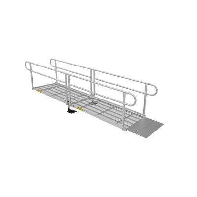 PATHWAY 3G 12 ft. Wheelchair Ramp Kit with Expanded Metal Surface and Two-line Handrails