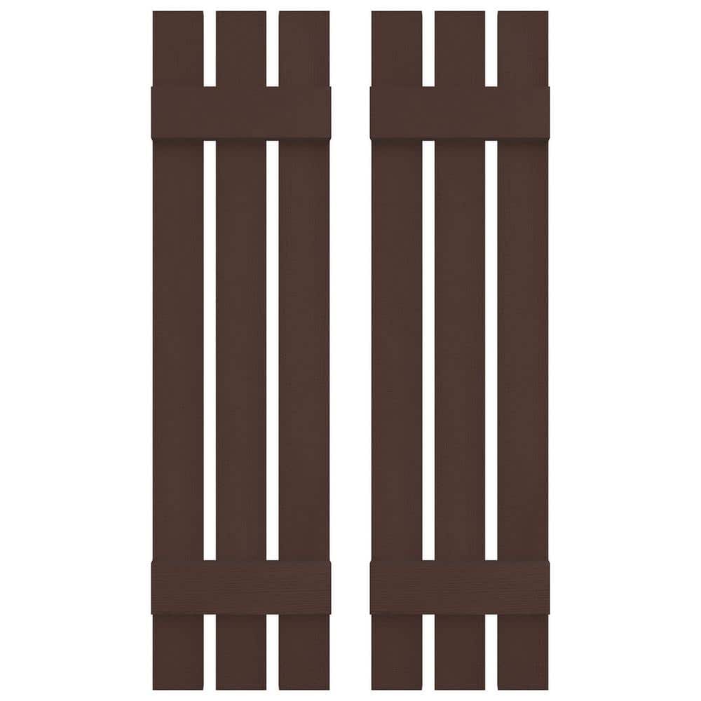 12 in. W x 43 in. H Vinyl Exterior Spaced Board and Batten Shutters Pair in Federal Brown price history on PriceWatchPro