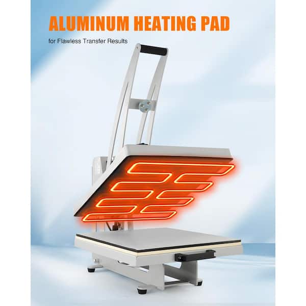 Merra Semi Auto Clamshell Heat Press Machine with 16 x 20 Heat Pad