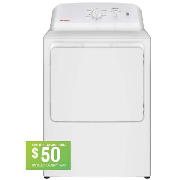 Hotpoint 6.2 cu. ft. vented Electric Dryer in White with Auto Dry