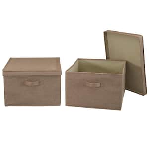13 Gal. Jumbo Linen Storage Box in Latte (2-Pack)