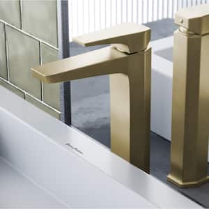 Voltaire Single-Handle High-Arc Single-Hole Bathroom Faucet in Brushed Gold