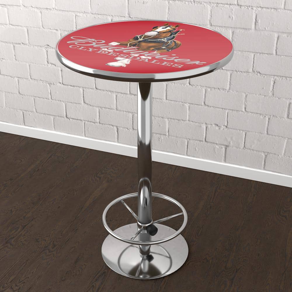 Budweiser Clydesdale Red 42 in. Bar Table
