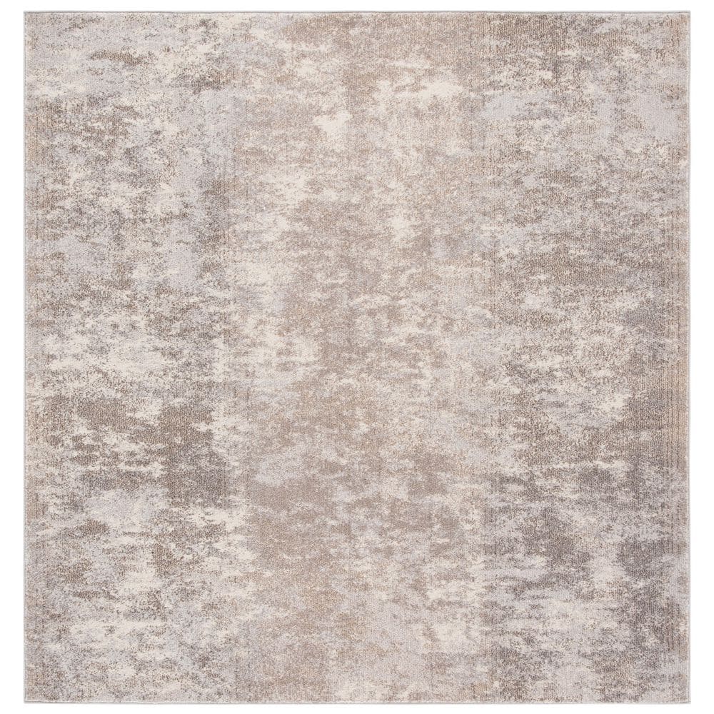 Metro Elegance 10'x10' Square Gray Synthetic Easy-Care Rug