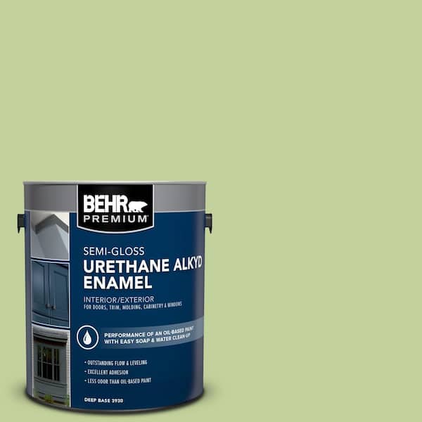 BEHR PREMIUM 1 gal. #P370-4 Cricket Field Urethane Alkyd Semi-Gloss Enamel Interior/Exterior Paint
