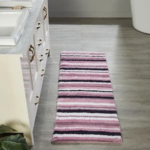 Griffie Collection 20 in. x 60 in. Purple Polyester Runner Bath Rug