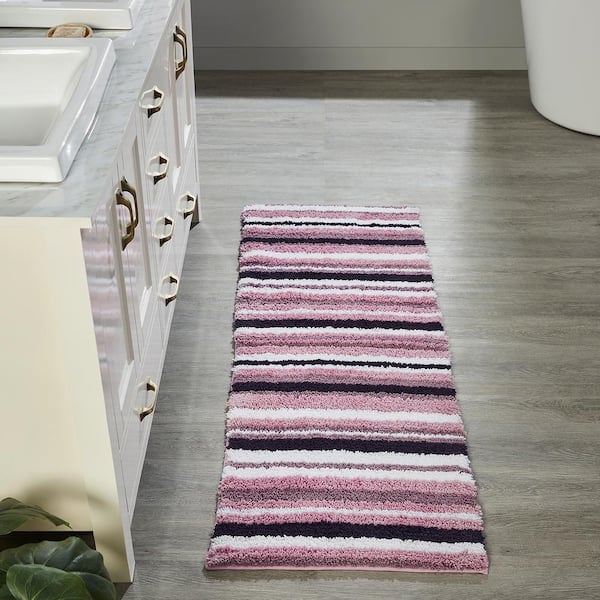 Better Trends Griffie Collection 20 in. x 60 in. Purple Polyester Runner Bath Rug
