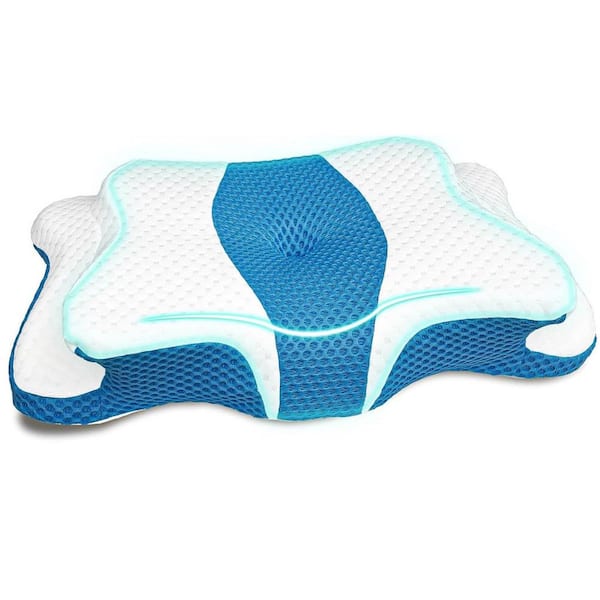 Unbranded 5X Pain Relief Cervical Pillow for Neck and Shoulder Support, Hollow Design Cervical Memory Foam Pillows, Blue