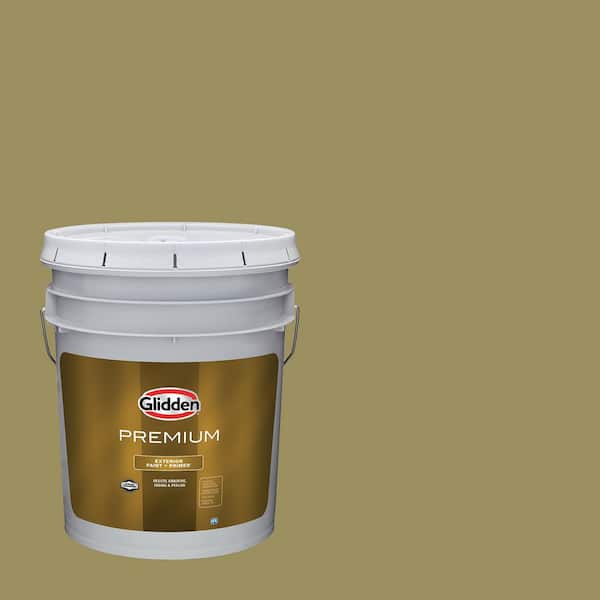 Glidden Premium 5 gal. PPG1111-5 Pineapple Sage Satin Exterior Latex Paint