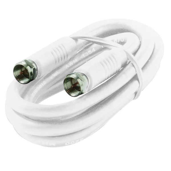 Steren 75 ft. F-F RG6/UL Coaxial Cable - White