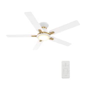 Essex II 52 in. Integrated LED Indoor/Outdoor White Smart Ceiling Fan with Light and Remote, Works w/Alexa/Google Home