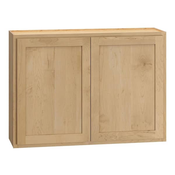 QuickShip Cottage 42 in. W x 12 in. D x 30 in. H Assembled Plywood Shaker Wall Kitchen Cabinet in Canopy Partial Overlay