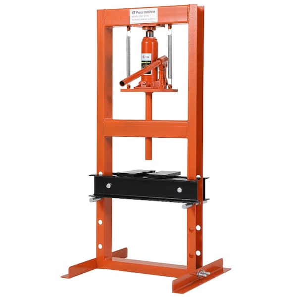 Heavy Duty H-Frame 6-Ton Hydraulic Shop Press for Garage, Metalworking, Bearing Installation