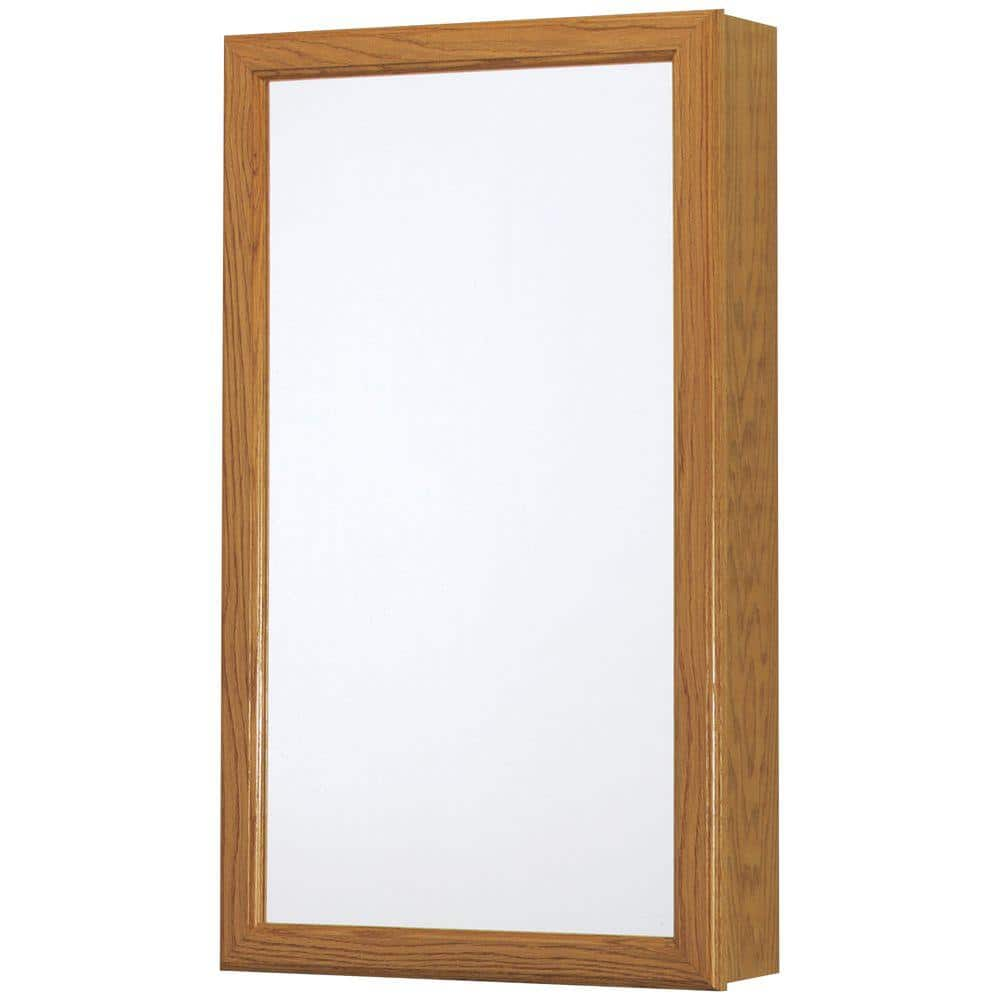 Glacier Bay 15 1 4 In W X 26 In H Framed Surface Mount Swing Door   Oak Glacier Bay Medicine Cabinets With Mirrors S1627 11 B 64 1000 