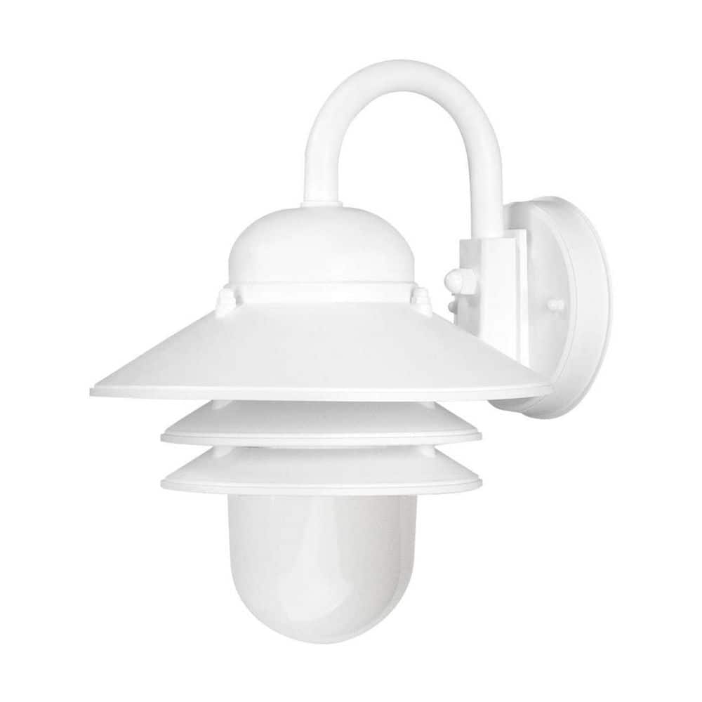 Nautical White Outdoor Hardwired Lantern Sconce with 3000K LED Bulb and Opal Acrylic Diffuser price history on PriceWatchPro
