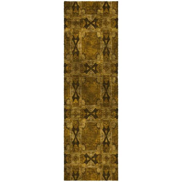 Dream Shag Premium Machine Washable Abstract ADS564 Chocolate 2 ft. x 7 ft. Runner Rug