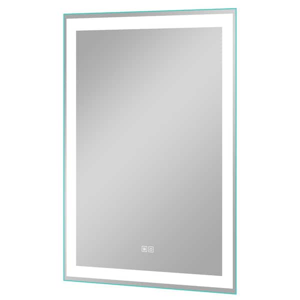 NEUTYPE 40 in. x 32 in. Modern Rectangle LED Bathroom Wall Mounted Vanity Mirror With Lights