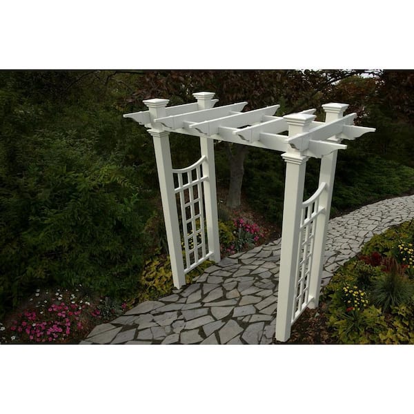 58"L x 28"W x 92"H Fairfield Deluxe Vinyl Arbor, White, VA84242