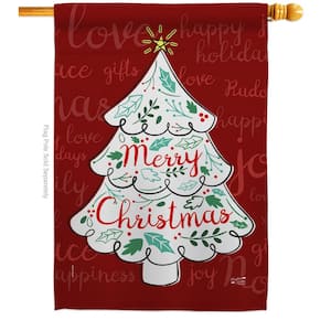 28 in. x 40 in. The Christmas Tree Winter House Flag Double-Sided Decorative Vertical Flags