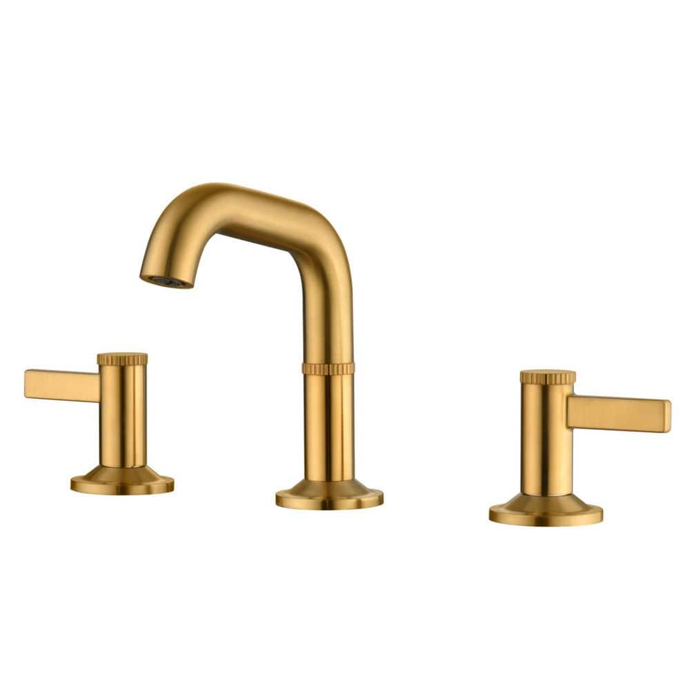 Maesson 8 in. Widespread Double Handle Lavatory Bathroom Sink Faucet with Drain Assembly in Brushed Gold price history on PriceWatchPro