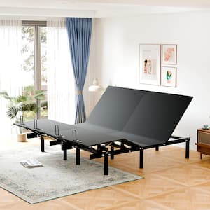 Black, King - Split, Adjustable Bed Frame with Wireless Remote, Quiet Motor, USB Port, Nightlight, 0-Gravity Mode