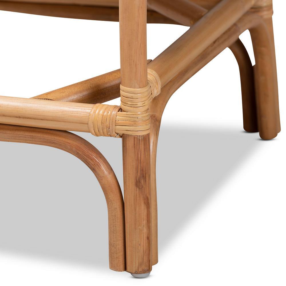 Elysian White Fabric and Natural Rattan Adjustable Counter Stool