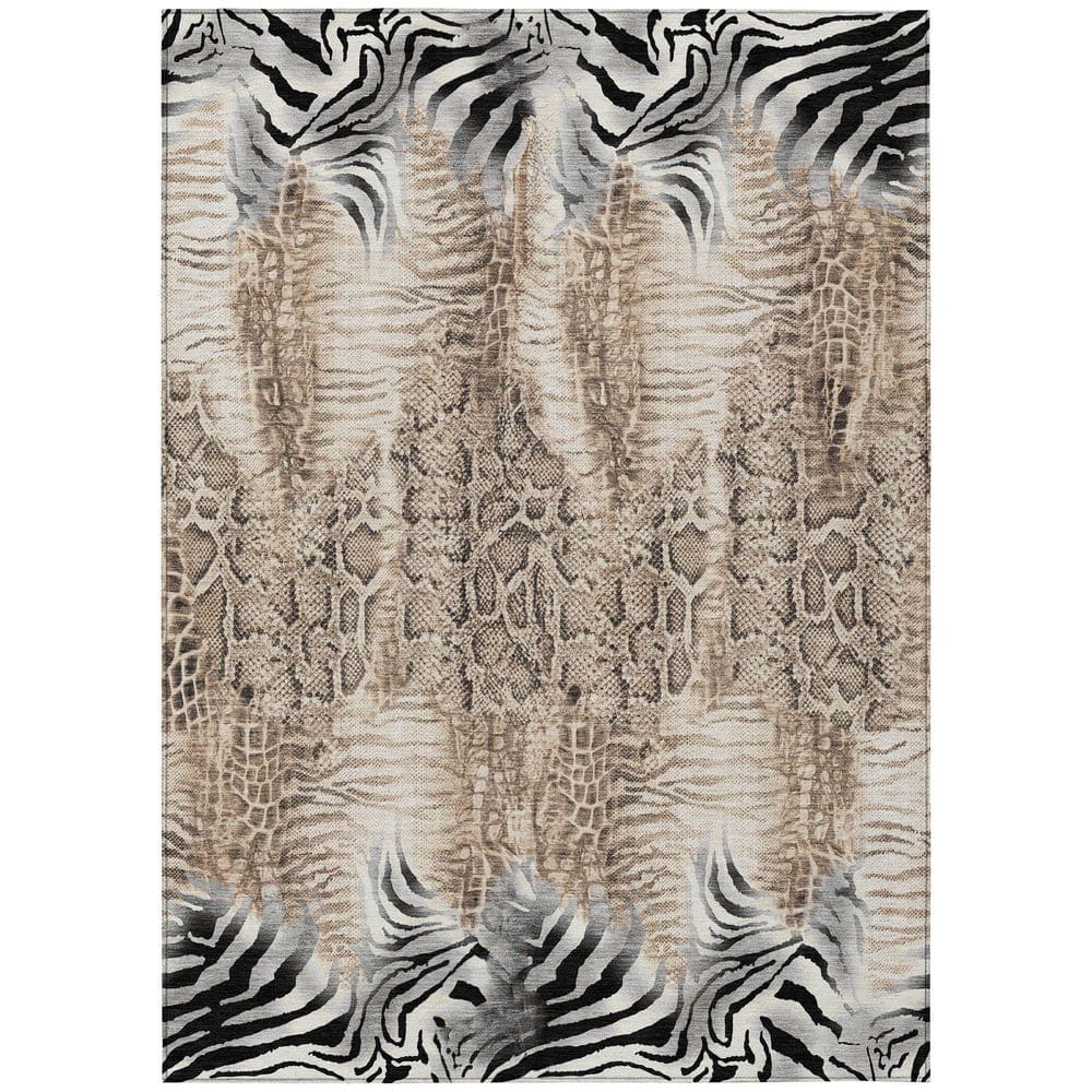 Chantille Machine Washable Indoor/Outdoor Abstract ACN2276 Ivory 3 ft. x 5 ft. Area Rug price history on PriceWatchPro