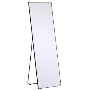 19.75 in. Aluminum Alloy Dressing Mirror, Floor Standing or Wall Hanging, Framed Full Body Mirror for Bedroom