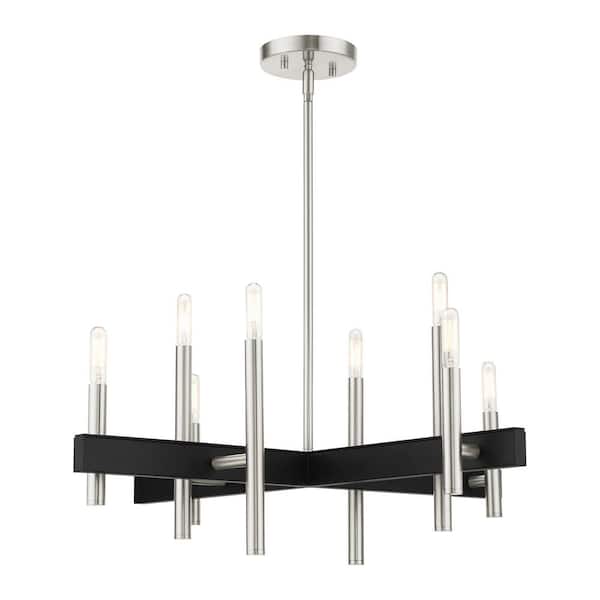 Livex Lighting Denmark 8 Light Brushed, How Do You Clean A Chandelier Without Taking It Down The Drain