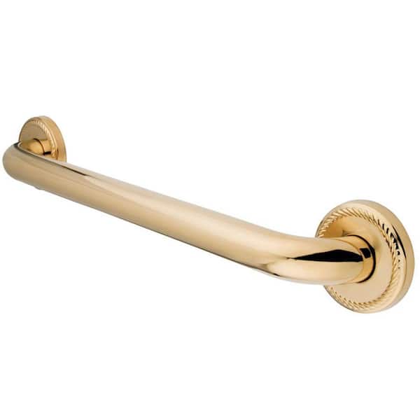Kingston Brass Roped 16 in. x 1-1/4 in. Grab Bar in Polished Brass