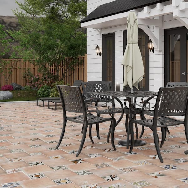 Benisa Marelle Cotto with Aida Taco 12 in. x 18 in. Porcelain Floor and Wall Tile (13.97 sq. ft. /Case)
