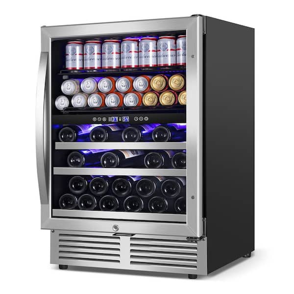 TITTLA 23.47 in. Dual Zone 27-Wine Bottles & 90-Cans