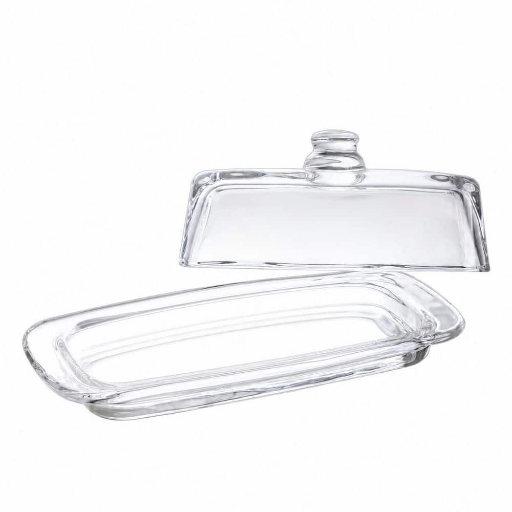 Clear Art Glass Butter Dish with Lid, 2-Piece Covered Butter Container for Countertop, Fridge, and Table price history on PriceWatchPro