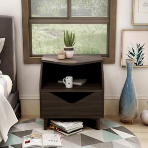 Tainy 19.68 in. Wenge Rectangle Particle Board End Table