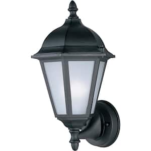 Westlake 8 in. W 1-Light Black Outdoor Wall Lantern Sconce
