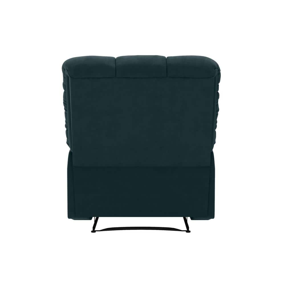 Deep Blue Microfiber Wall Hugger Recliner with Wood Frame