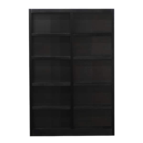 Concepts In Wood 72 in. Espresso Wood 10-shelf Standard Bookcase with Adjustable Shelves