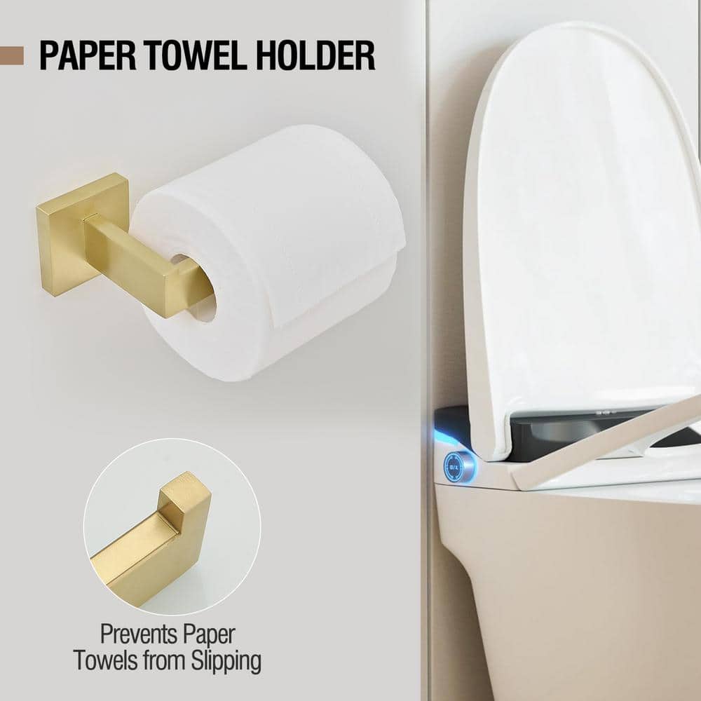 Gold Stainless Steel 5-Piece Bathroom Hardware Set