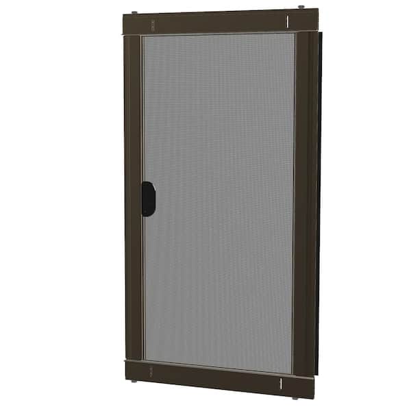RITESCREEN M-Fit KD Door 30 in. x 80 in. Bronze Aluminum Sliding Patio Screen Door with PetMesh