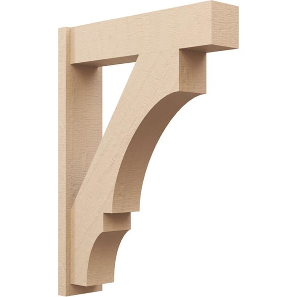 Ekena Millwork 8 in. x 44 in. x 32 in. Balboa Block Rough Cedar Woodgrain Timberthane Polyurethane Outlooker, Primed Tan