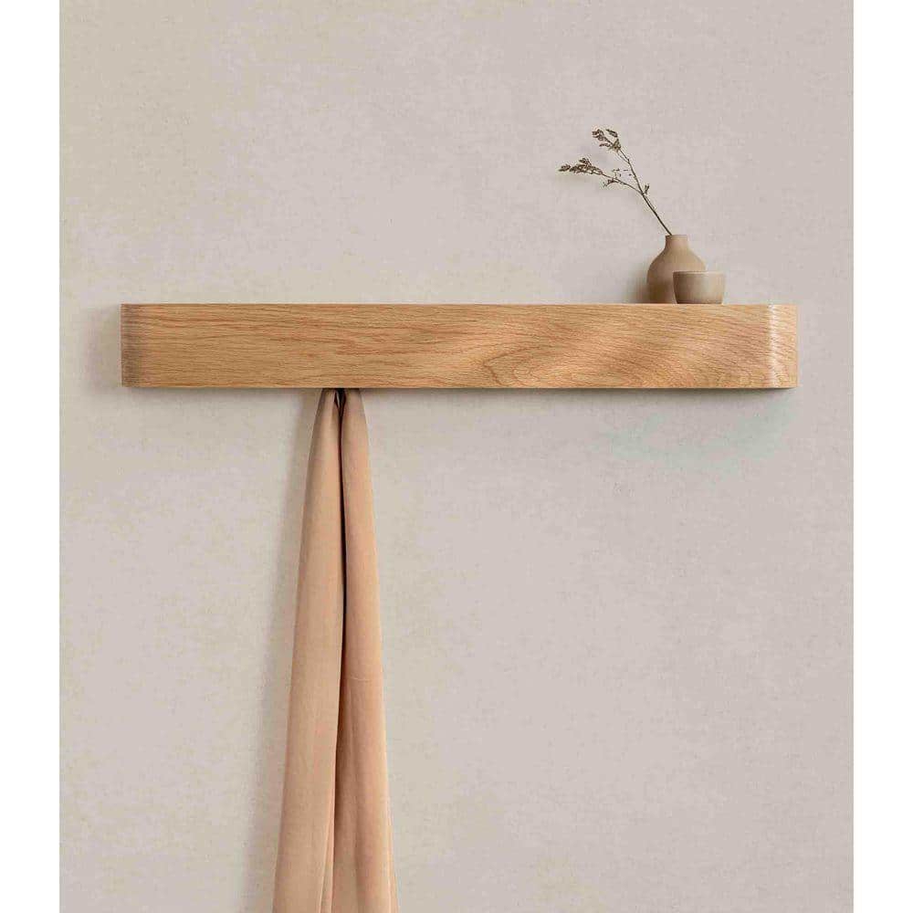 Hide Coat Rack Oak Wall-Mounted Coat Rack with 8 Hidden Hooks TG-D6-CR1OK - The Home Depot