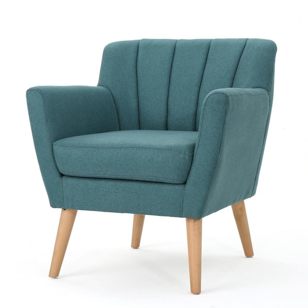 Dark Teal Fabric Club Chair 12347, Midcentury Modern Armchair