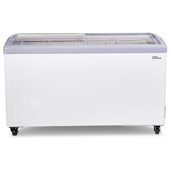 7.4 cu. ft Residential/Commercial Curved Glass Top Chest Freezer in White