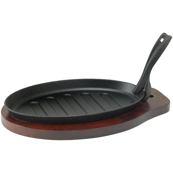 Winco 3-pc Cast Iron Fajita Platter with Gripper