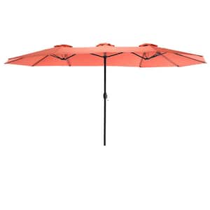 14.8 ft. Market Double Sided Patio Umbrella in Orange